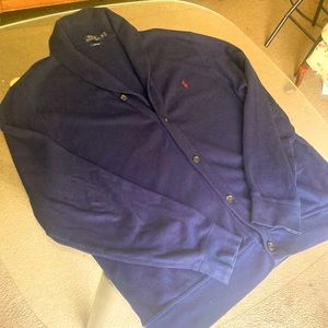 Polo by Ralph Lauren Cardigan. Navy Blue/Burgundy